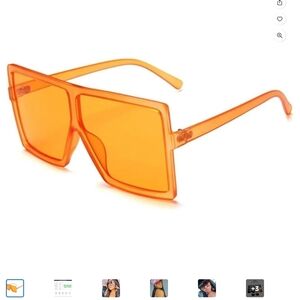 UV400 Protection Orange Oversized Sunglasses (43)